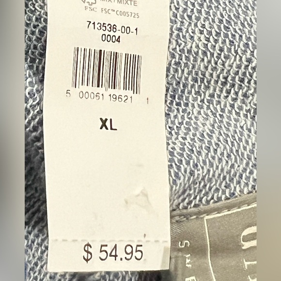 Gap Vintage Soft Cropped Henley Raglan Sweatshirt Indigo Blue Size XL - Picture 9 of 9